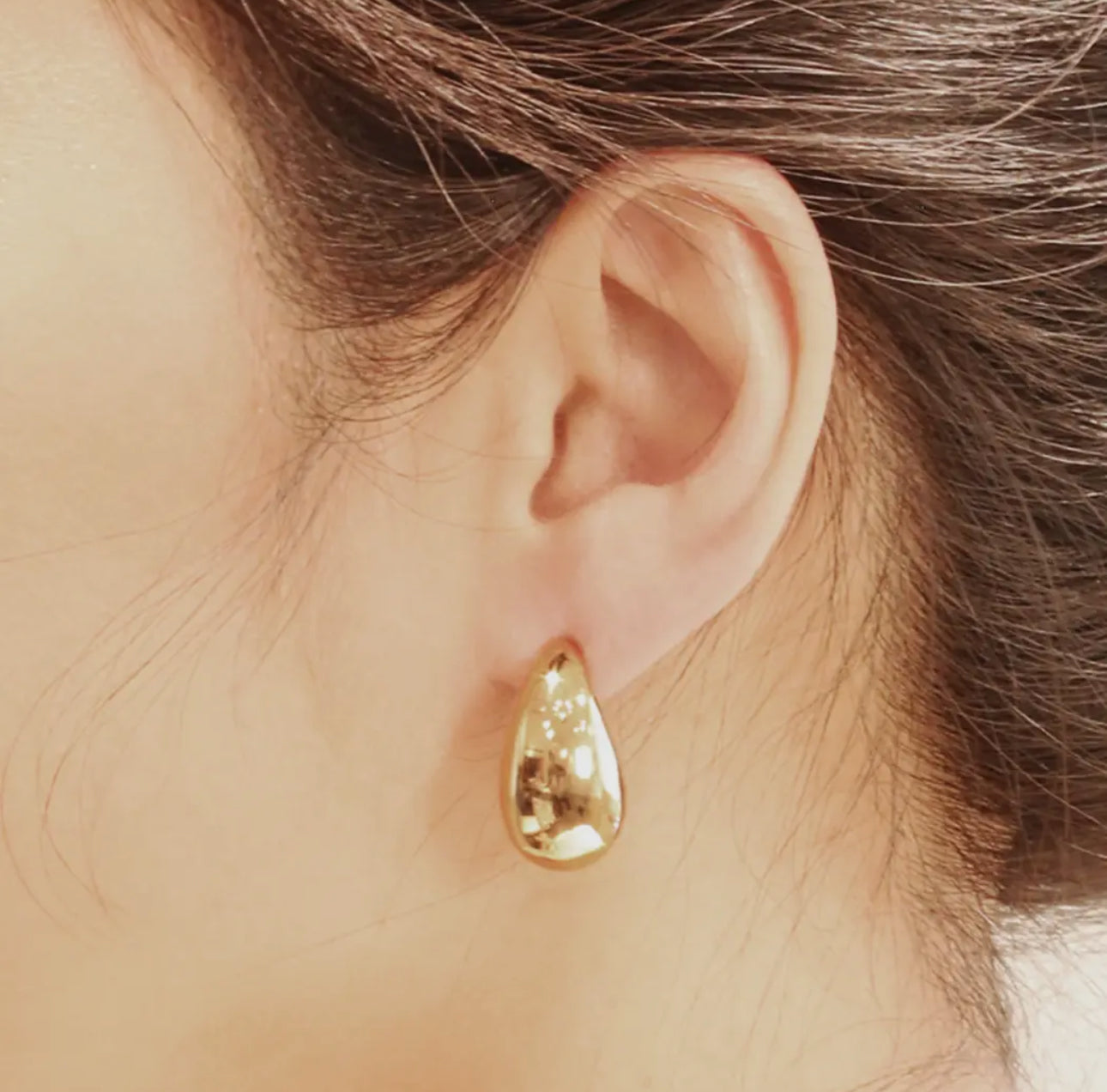 14K Dipped Medium Water Drop Earrings