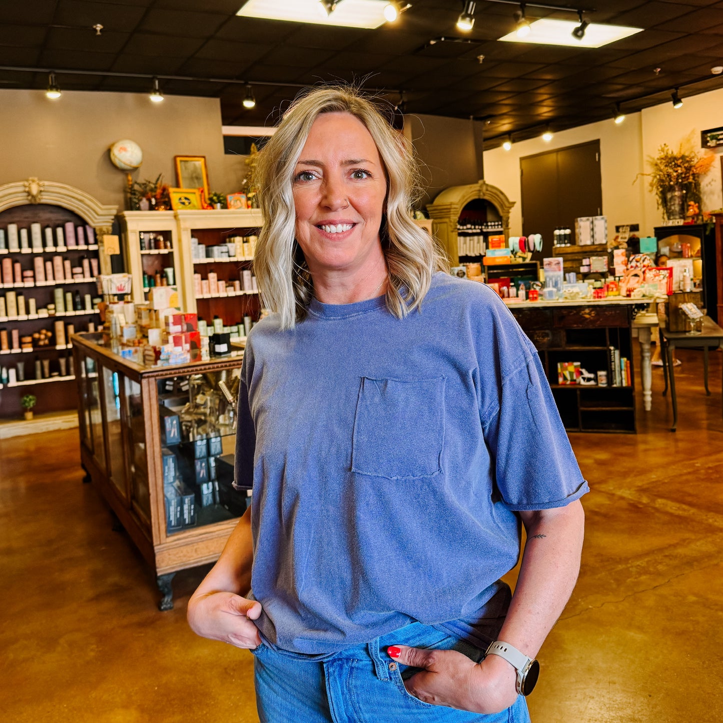 Short Sleeve Front Pocket Tunic Tee