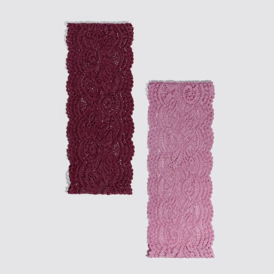 / Kit • sch / Wide Lace Elastic Headband-2pc