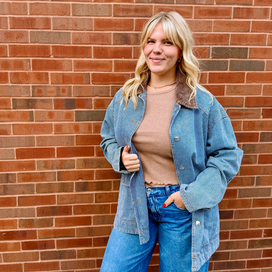 Denim Corduroy Barn Coat