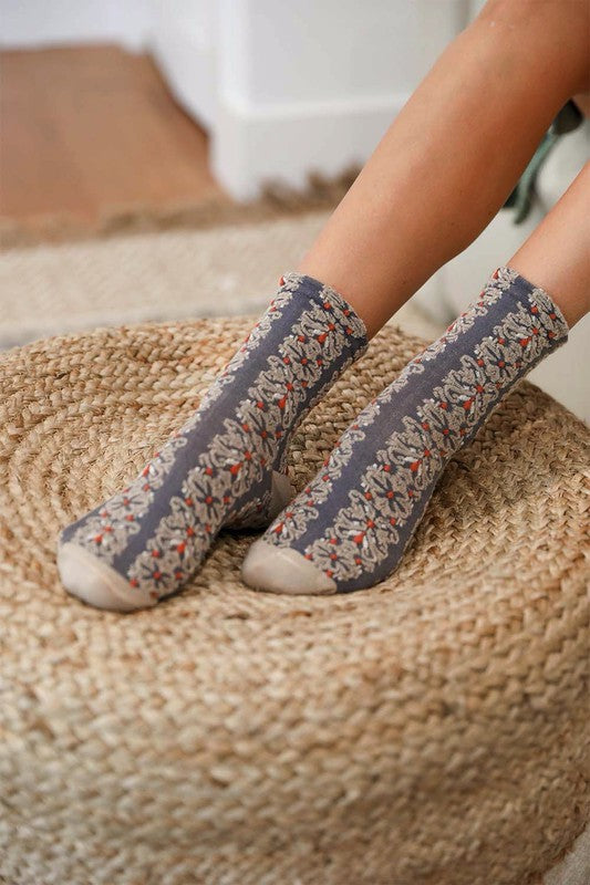 Stevie Embroidered Socks