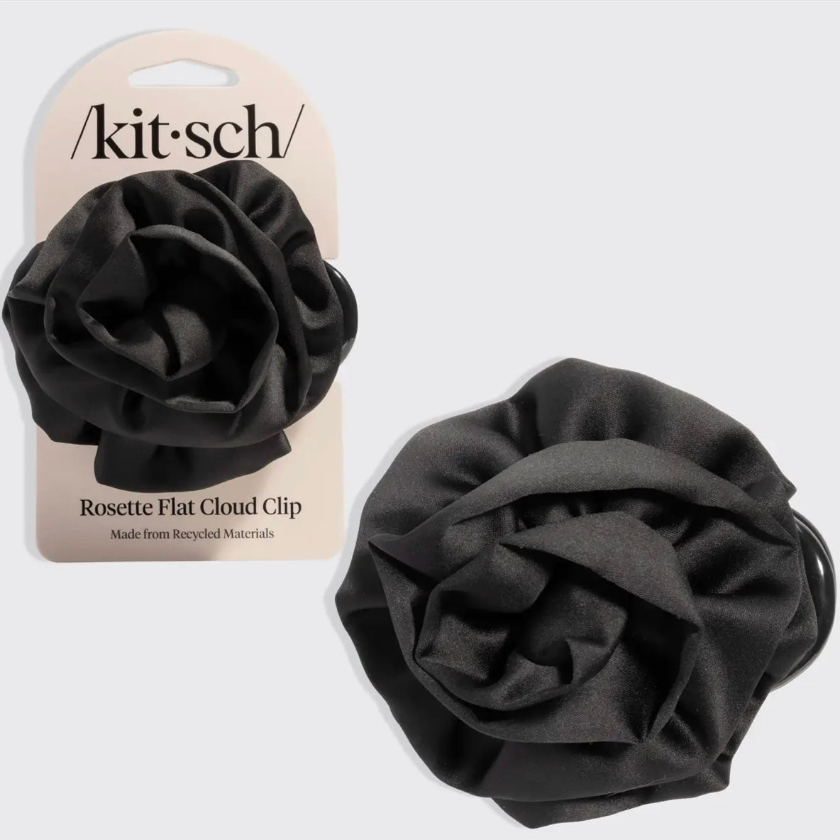 / Kit • sch / Satin Rosette Medium Flat Cloud Clip