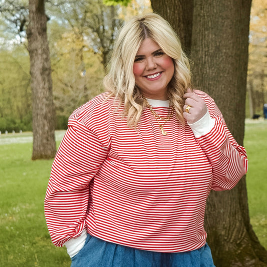 Oversized Striped Pullover