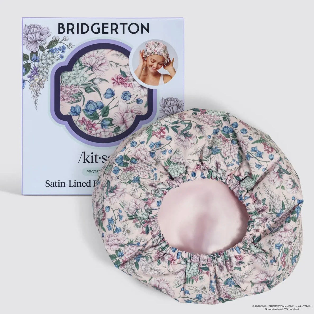 / Kit•sch / Bridgerton Satin Lined Flexi Shower Cap