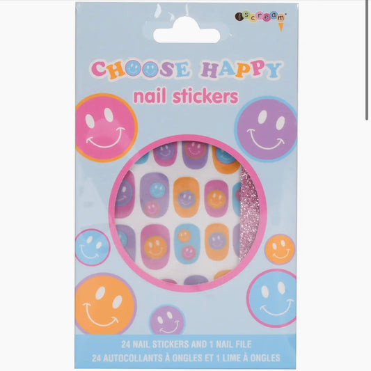 Happy Tie Dye Nail Stickers and Nail File Set