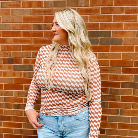 Checkered Mesh Top