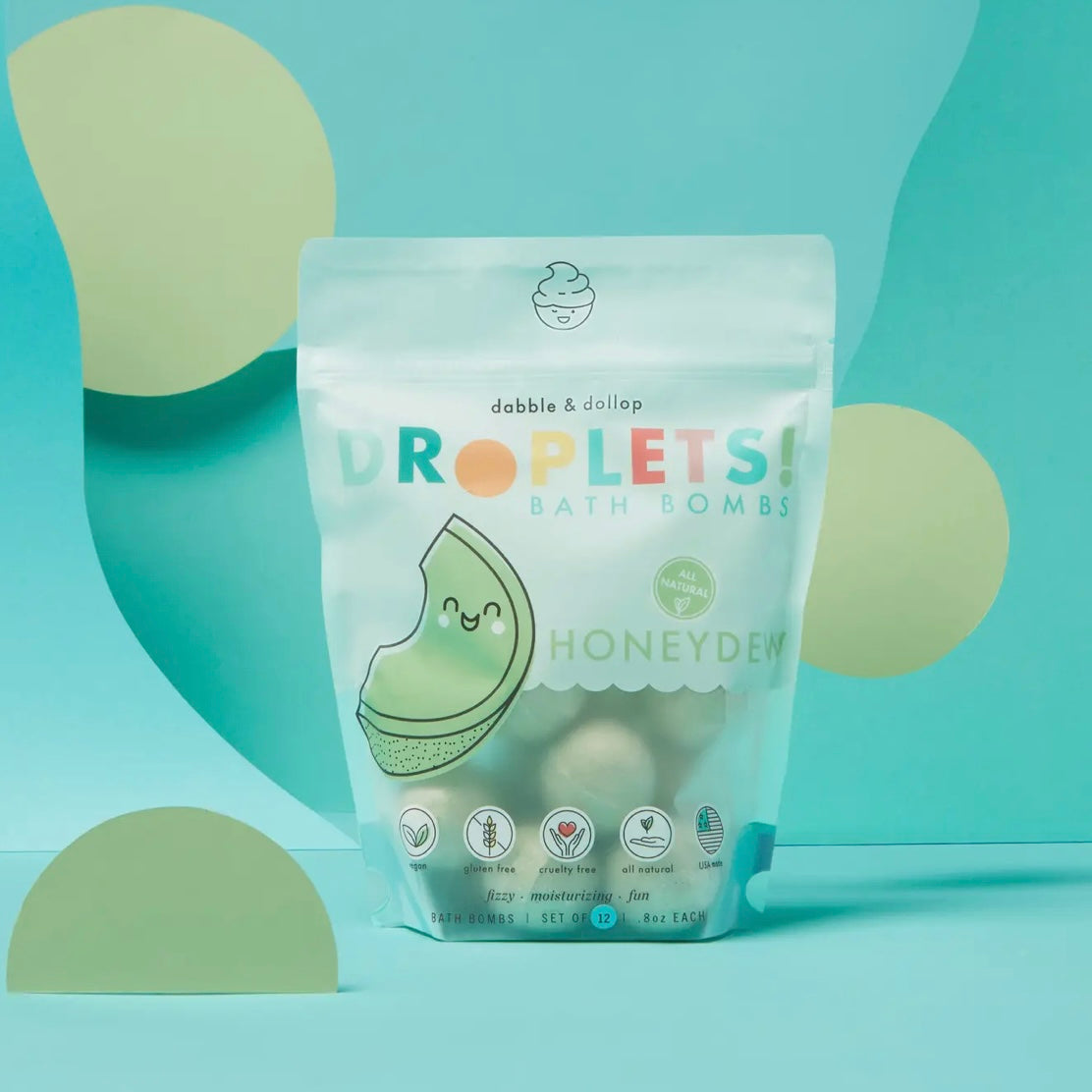 All-Natural Mini Honeydew Bath Bombs