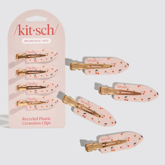 / Kit•sch / Cherry Print Creaseless Clips-4pc