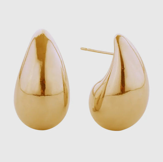 14K Dipped Medium Water Drop Earrings