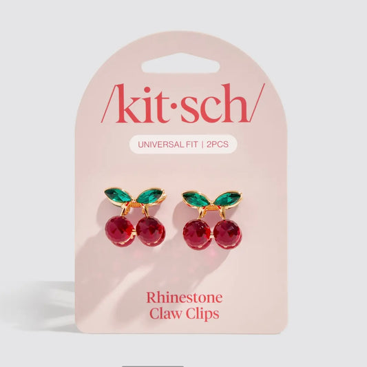 / Kit • sch / Mini Rhinestone Cherry Claw Clips